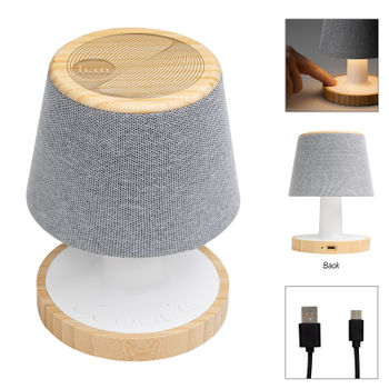 *NEW* Mini Bamboo Lamp with 5 Watt Fabric Grille Speaker is also a Soothing Sound Machine