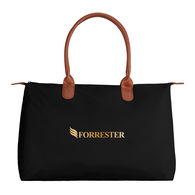 *NEW* 22 x 12 Polyester Twill Tote with Leatherette Accents, Zippered Closure and 31 Handles Makes a Great Female Executive Gift