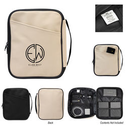 8 x 10 Rubberized PVC Tech Organizer Case with Interior Elastic Organizational Straps is Made From Recycled Materials