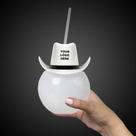 *NEW* 20 oz Tumbler Ball Cup with Straw and Cowboy Hat