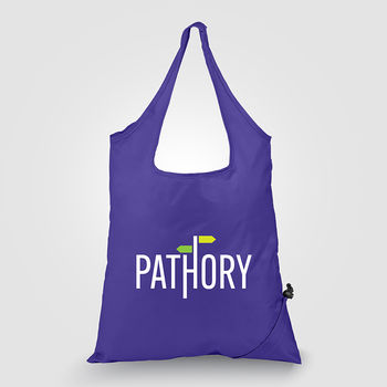 *NEW* 15” x 16” Polyester Folding Tote w/Cinch Closure with Full Color Printing