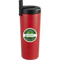 *NEW* 24 oz. Powder-Coated Vacuum-Insulated Stainless Steel Water Bottle with Flip-Straw Lid and Carrying Handle