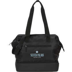 *NEW* Recycled Polyester Water-Repellent Weekender Tote with Wire Top Opening for Easier Packing and a Drop-Bottom Compartment - 1% of Sales Donated to Eco Nonprofits
