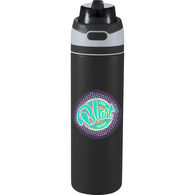 *NEW* 28 oz Recycled Stainless Steel Single-Wall Sip or Chug Bottle with Integrated Straw and Flip Handle