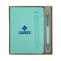 *NEW* 5 x 7 Hard Cover Journal with Magnetic Front Cover and Recycled Aluminum Pen in a Brown Die-Cut Foam Gift Box