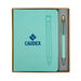 *NEW* 5” x 7” Hard Cover Journal with Magnetic Front Cover and Recycled Aluminum Pen in a Brown Die-Cut Foam Gift Box