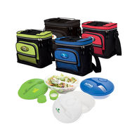 *NEW* 12-Can Insulated Lunch Cooler with Salad Bowl Set and Reusable Fork 