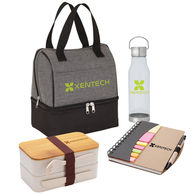 *NEW* Welcome Kit with Lunch Cooler, Bamboo Bento Lunch Box Set, Chug Spout Water Bottle, Jr. Notebook with Pen and Sticky Notes is Perfect for New Hires