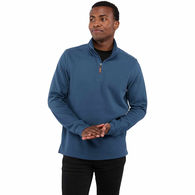*NEW* Men's Retail-Inspired, Eco Cozy Breathable, Snag-Resistant Knit Quarter Zip Ribbed Sweater with Faux Leather Zipper Pull - 1% of Sales Donated to Eco Nonprofits
