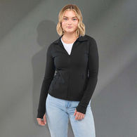 *NEW* Womens Eco Stretchy French Terry Knit Full Zip Jacket with Thumb Holes and a Tapered Waist for a More Flattering Fit - 1% of Sales Donated to Eco Nonprofits
