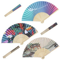 *NEW* Lightweight Folding Hand Fan with Elegant Wood Accents