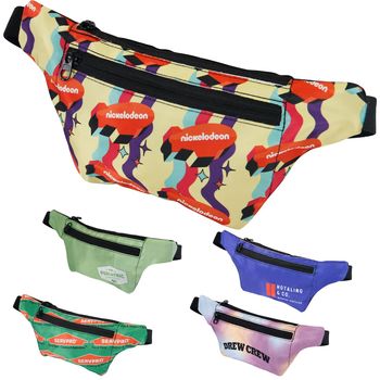 12.25&quot; x 4.875&quot; Sporty Fanny Pack with Hidden Pocket and All-Over Full-Color Printing