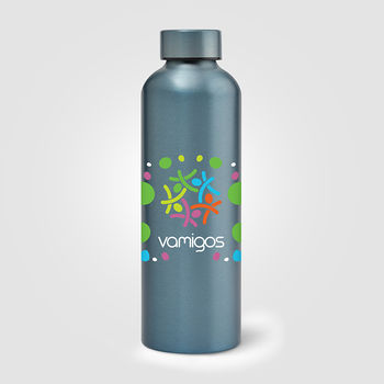 *NEW* 24 oz Single-Wall Recycled Aluminum Bottle in Muted-Fashion Metallics - Printed in Full-Color 