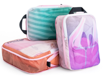 *NEW* Set of 3 Compression Packing Cubes with Handles and Full-Color All-Over Customization Including Zipper and Webbing Colors will Help You Stay Organized While You Travel - Overseas