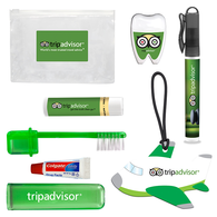 *NEW* On-The-Go Travel Kit Includes Airplane-Shaped Luggage Tag, Spray Sunscreen, Lip Balm, Toothbrush/Paste and Floss in a Full-Color Sliding Closure Pouch