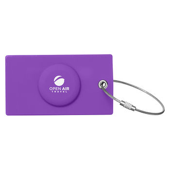 *NEW* Silicone Luggage Tag with Apple Airtag&reg; Compartment and Steel Braided Loop