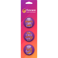 *NEW* 3-Pack of Buttons on a Fully Custom QR-Code Ready Packaging Card That Can Double as a Bookmark