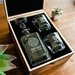 8 oz Whiskey Decanter and 2 Glasses in a Wooden Presentation Box