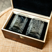 16 oz Double Old Fashioned Whiskey Glasses in Wood Box