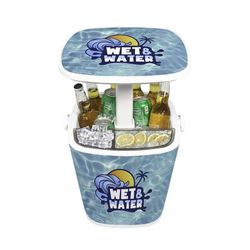 *NEW* Telescoping Pole Mini Cooler/Tabletop Holds 15 Cans, Features a Built-in-Handle, Condiment Caddy and Bottle Opener and is Perfect for On-The-Go Fun