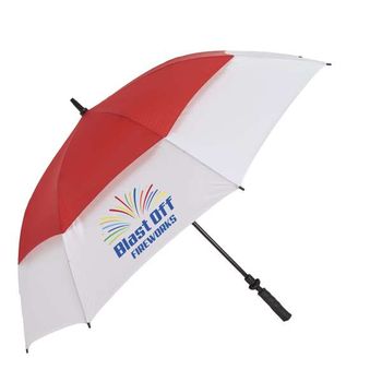 *NEW* 62" Arc Manual-Open Recycled Polyester Vented Golf Umbrella with a Double-Rib Frame is Wind Rated Up To 75 MPH (39" Folded)
