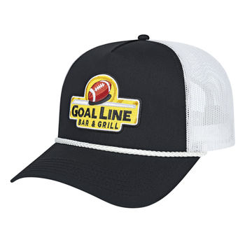 The Value Rope Cap - High Profile, Poly/Cotton Blend with Trucker Mesh, Plastic Snap Tab