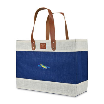 *NEW* Out of the Woods® Eco-Friendly Jute Market Tote with Vegan Leather Handles is a Must for the Market and Beach Days - 1% of Sales Donated to Eco Nonprofits