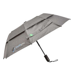 *NEW* 58" Arc Executive C-Suite Quality Auto-Open Recycled Polyester Wind-Vented Umbrella with 8-Panel Fiberglass Construction and Cherry Wood Handle  (22.5" Folded)