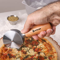 *NEW* Recycled Materials Sturdy Beechwood Pizza Cutter with Stainless Steel Blade Makes aGreat Gift for the Home