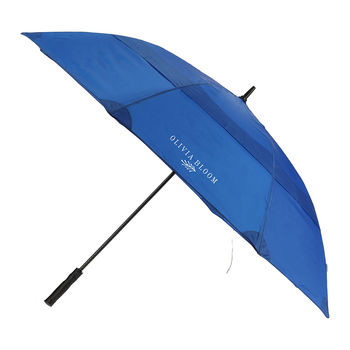 *NEW* Totes&reg; 60" Arc Auto-Open Recycled Polyester Golf Umbrella with an Ergonomic Handle is Wind-Rated Up To 75 MPH (42" Folded)