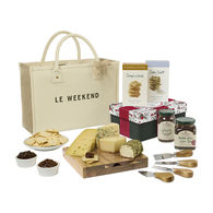 *NEW* Kitchen Cheese Pairing Gift Setwith 4 Appetizer Foods and a Cutting Board In a Stylish Market Tote