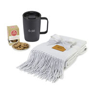 *NEW* Cozy Gift Set Includes Ultra-Soft Throw Blanket, Handled Tumbler Made from Recycled Materials and Lark Artisanal Cookies