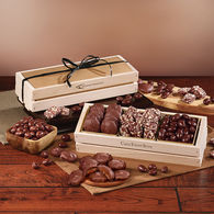 *NEW* Sweet and Crunchy Assortment of Cashews, Peppermint Bark and Milk Chocolate Almonds in a Wooden Collector's Crate