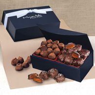 *NEW* Chocolate Sea Salt Caramels & Cocoa Dusted Truffles in Navy Magnetic Closure Box