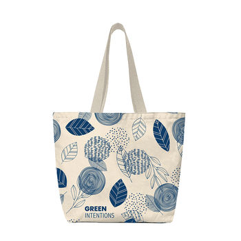 *NEW* 18" x 15" Totally-Custom Made in the USA Screenprinted 14 oz Recycled Cotton Canvas Tote Allows For a Custom All-Over Print and Your Choice of Handle Colors 