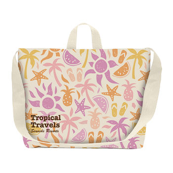 *NEW* 20" x 15" Totally-Custom Made in the USA Sublimated Recycled Polyester Conference Tote with Shoulder Strap and Carry Handle Allows For a Custom All-Over Print and Your Choice of Handle Colors 