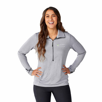 Zoom-Ready LADIES' 47% Recycled Poly Knit Half-Zip Pullover - 1% of Sales Donated to Eco Nonprofits