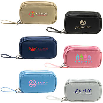 *NEW* 8" x 4.5" Performance Fabric Water-Repellent Tech Pouch is Has Deeper Mesh Pockets for Cables, Earbuds and More