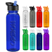 *NEW* 24 oz Dishwasher-Safe Water Bottle with Flip Straw and Mix and Match Bottle and Lid Colors - Embossed Logo