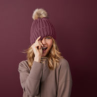 *NEW* Faux Fur Pom Beanie with Adjustable Large Cuff is On-Trend