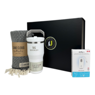 *NEW* The Great Escape! Gift Set with Stanley® Iceflow Tumbler, Sand Cloud® Beach Towel, and AirFly® Wireless-to-Wired Headphone Converter in a Presentation Gift Box