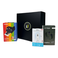 *NEW* Chasing Adventure! Gift Set with Polaroid® Go Camera, Fitbit® Step Tracker, and AirFly® Wireless-to-Wired Headphone Converter in a Presentation Gift Box