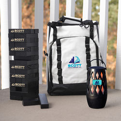 *NEW* Patio Party Kit Includes a 24-Can Cooler Backpack, Wireless Speaker Lantern and Tumble Tower Game