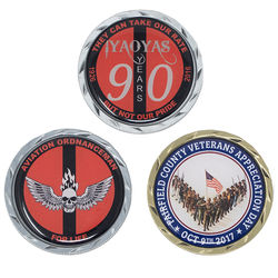 *NEW* 1.75" Diameter Digitally Printed Domed Metal Challenge Coin is Popular for Recognition, Milestones, Commemorations, Veterans and More