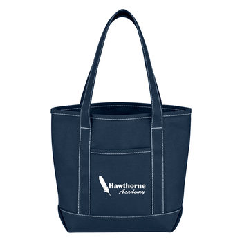 15" x 12" 24 oz Cotton Canvas World's Toughest Yacht Tote Bag with 22" Handles