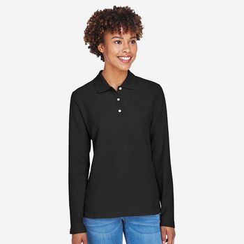 Devon & Jones Ladies' Long Sleeve Pique Polo