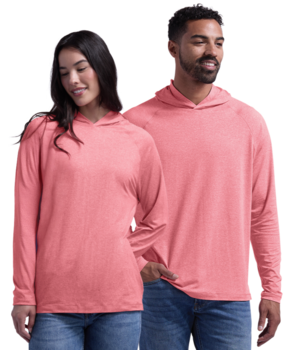 *NEW* Charles River&reg; Long-Sleeve Stretchy Hooded Tee with UPF 50+ UV Protection and Raglan Sleeves and Side Slits for a Flexible Fit 