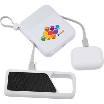 *NEW* 10,000 mAh Fast-Charging&nbsp;Power Bank with Integrated Cables Charges up to 4 Devices Simultaneously