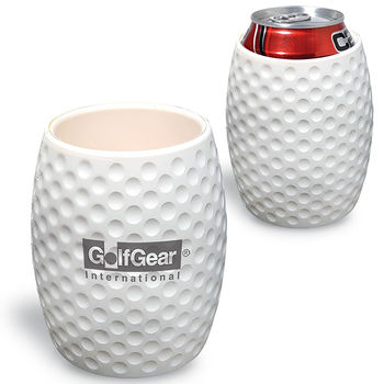 *NEW* Textured-Grip Golf-Themed Can Holder Makes for a Great "Golf Cart Leave Behind"