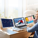 *NEW* Portable 14"&nbsp;Tri-Screen Monitor with Built-In Stand Allows Remote Laptop Users to Easily and Quickly Add 2 More Screens